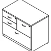 Lorell Essentials 35-1/2"W x 22"D Lateral 4-Drawer Combo File Cabinet, Walnut