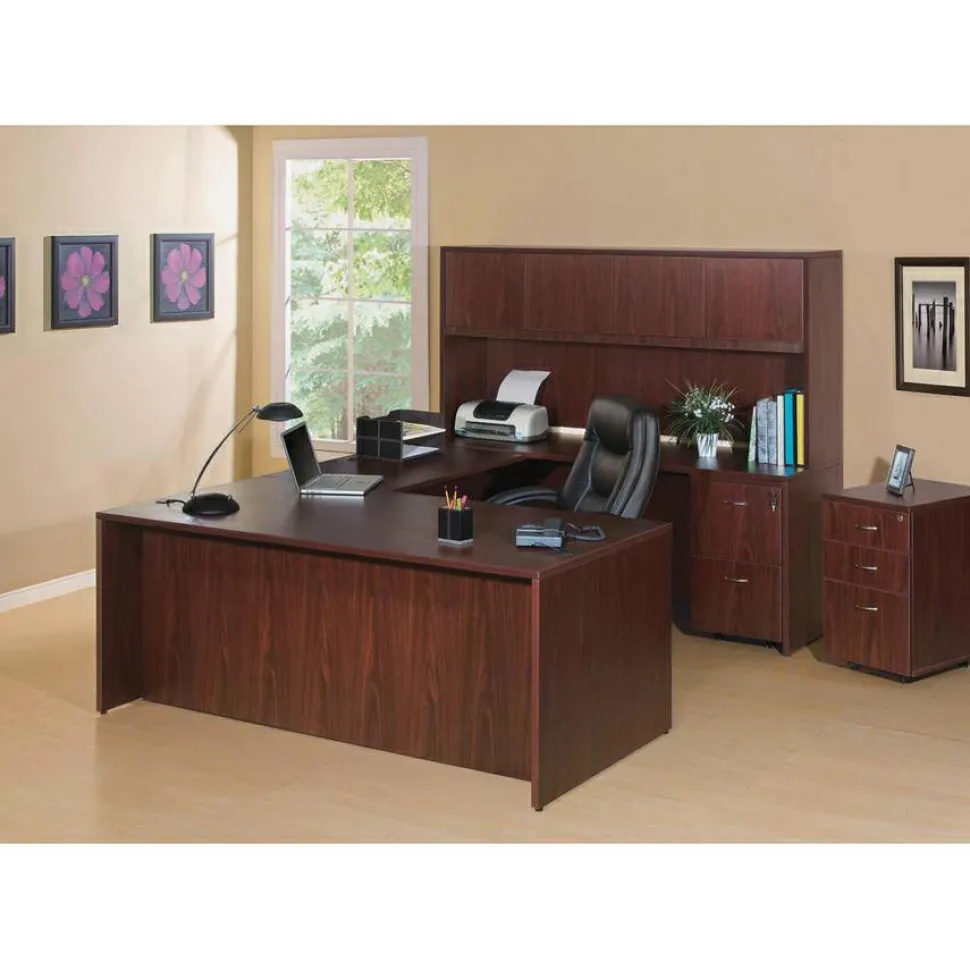 Lorell Essentials 36"W x 22"D Lateral 2-Drawer File Cabinet, Mahogany