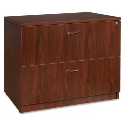 Lorell Essentials 36"W x 22"D Lateral 2-Drawer File Cabinet, Mahogany