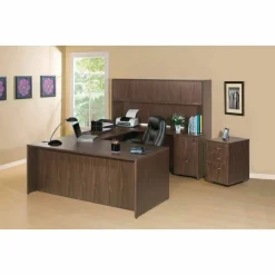 Lorell Essentials 36"W x 22"D Lateral 2-Drawer File Cabinet, Walnut