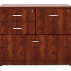 Lorell Essentials 35-1/2"W x 22"D Lateral 4-Drawer Combo File Cabinet, Cherry