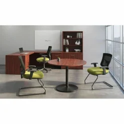 Lorell Essentials 72"W x 30"D Rectangular Shell Computer Desk, Cherry