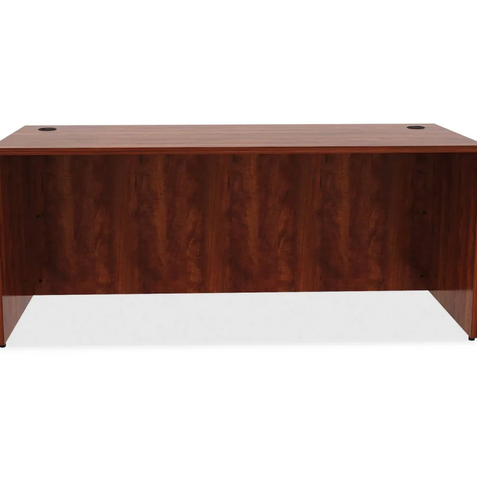 Lorell Essentials 72"W x 30"D Rectangular Shell Computer Desk, Cherry