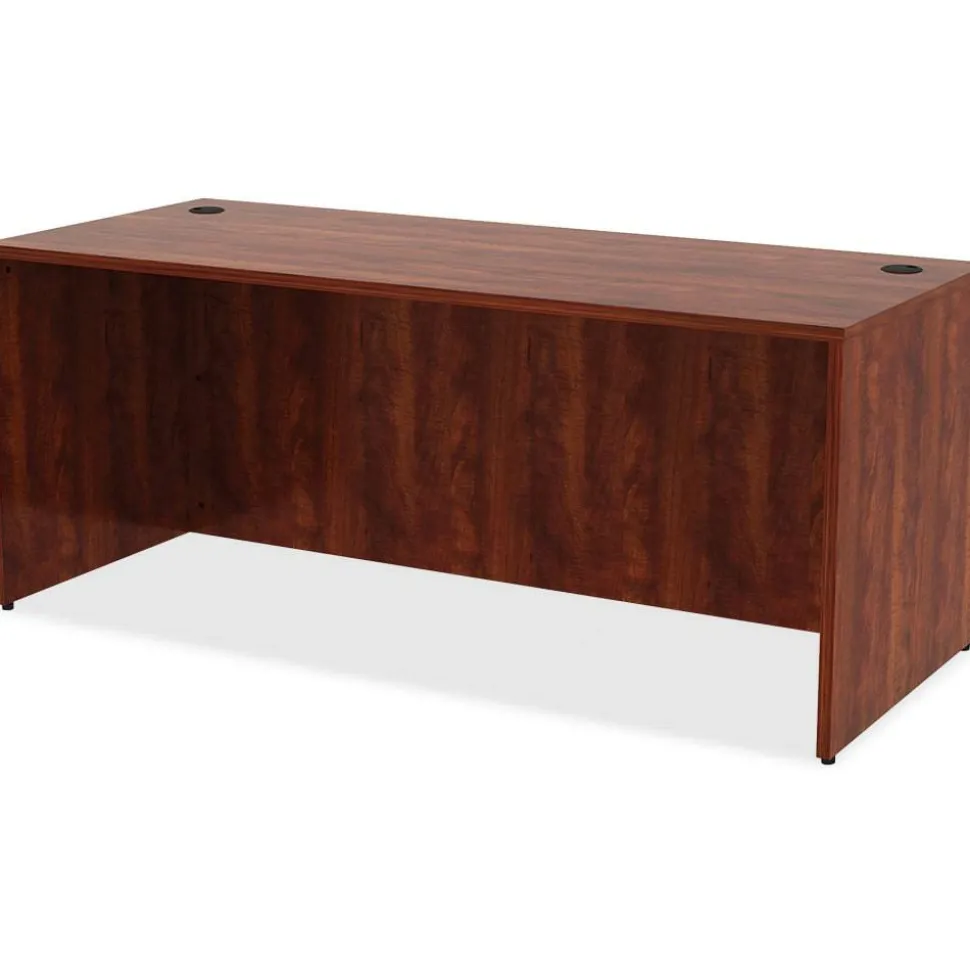 Lorell Essentials 72"W x 30"D Rectangular Shell Computer Desk, Cherry