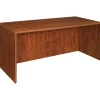 Lorell Essentials 48"W x 24"D Rectangular Shell Computer Desk, Cherry