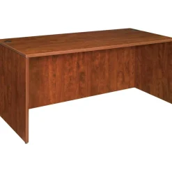 Lorell Essentials 48"W x 24"D Rectangular Shell Computer Desk, Cherry