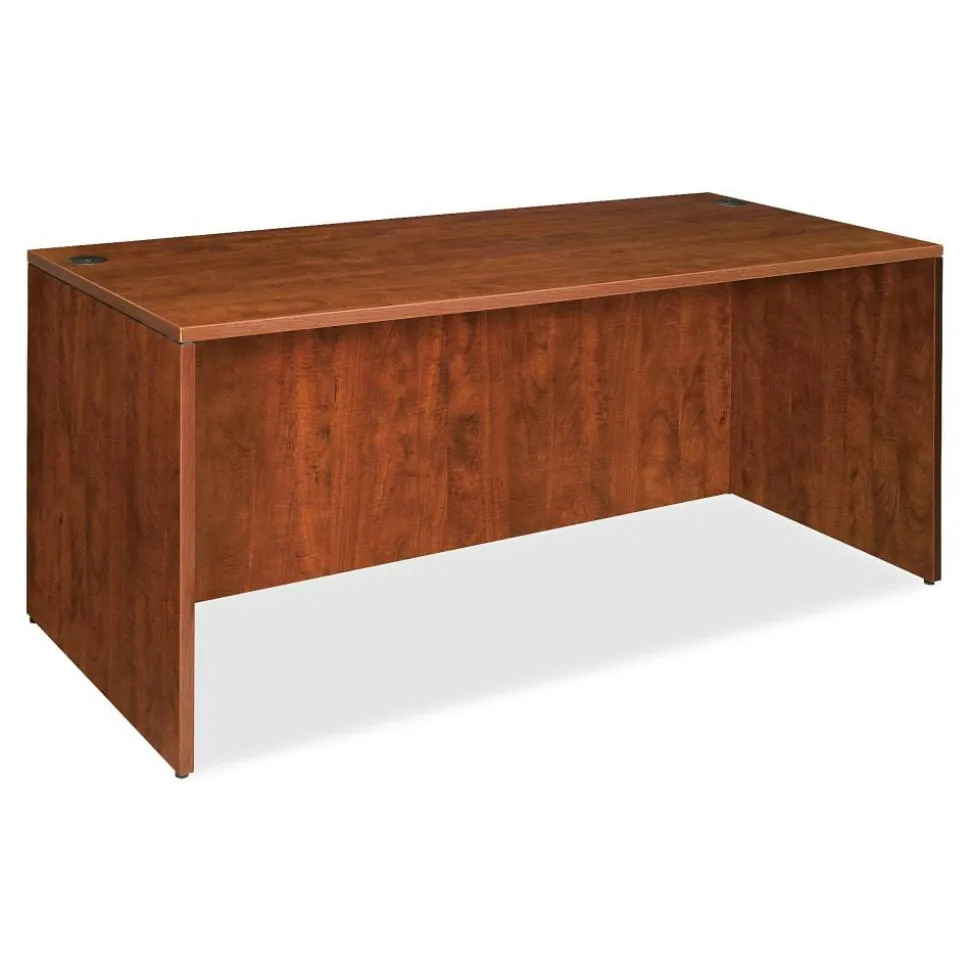 Lorell Essentials 72"W x 36"D Rectangular Shell Computer Desk, Cherry