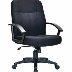 Lorell Executive Ergonomic Fabric Mid-Back Task Chair, Black