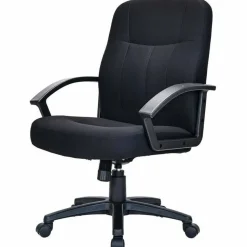 Lorell Executive Ergonomic Fabric Mid-Back Task Chair, Black