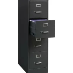 Lorell Fortress 26-1/2"D Vertical 4-Drawer File Cabinet, Charcoal
