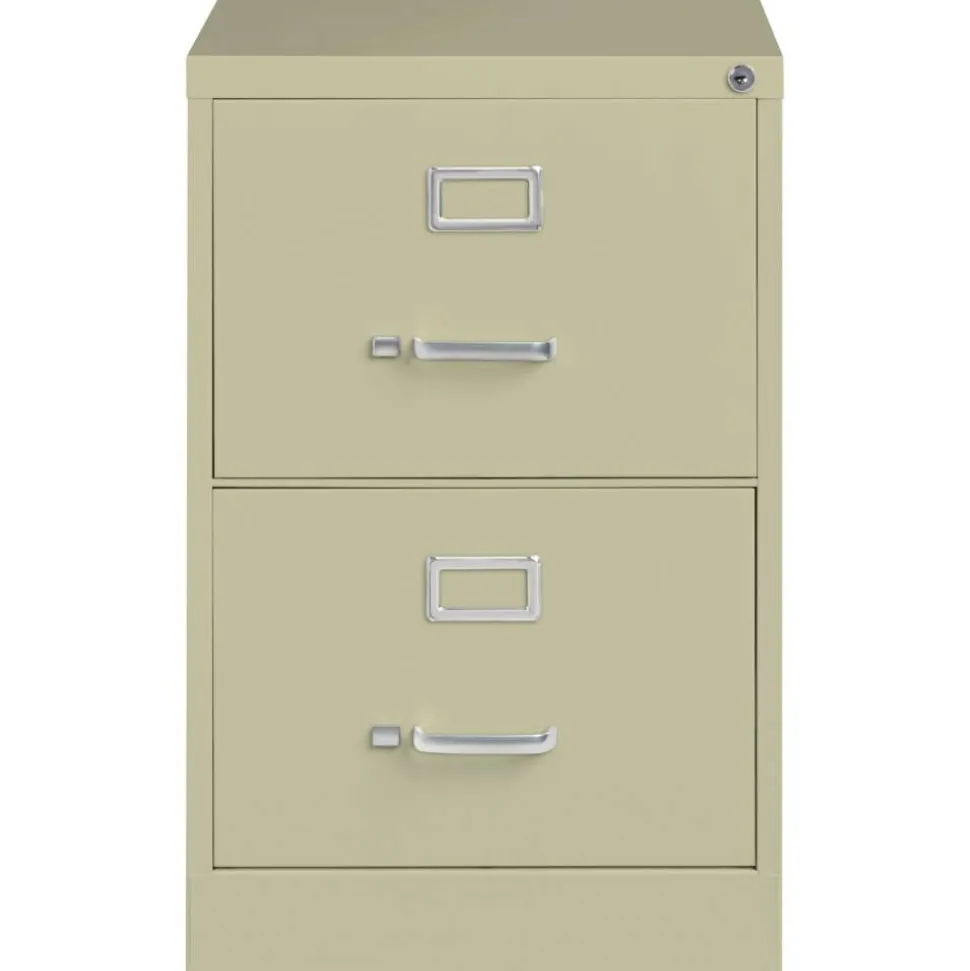 Lorell Fortress 26-1/2"D Vertical 2-Drawer Legal-Size File Cabinet, Putty