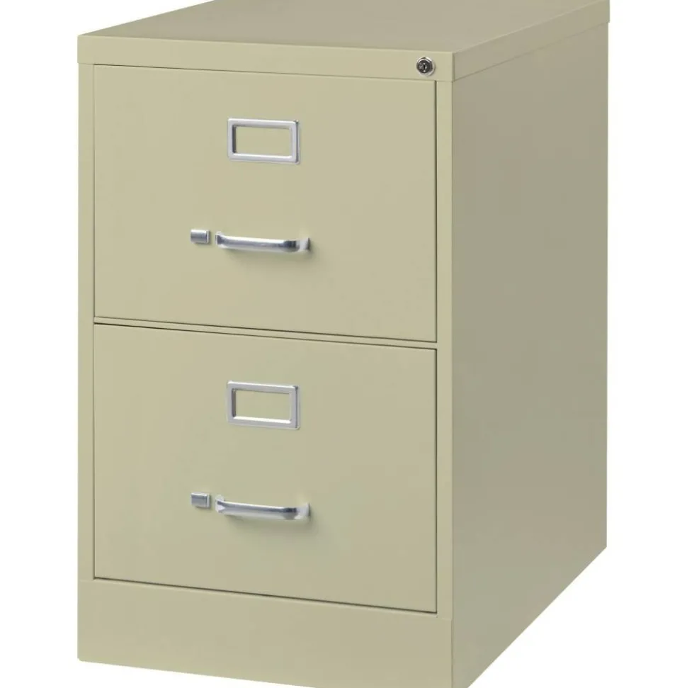Lorell Fortress 26-1/2"D Vertical 2-Drawer Legal-Size File Cabinet, Putty