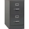 Lorell Fortress 26-1/2"D Vertical 2-Drawer Letter-Size File Cabinet, Charcoal