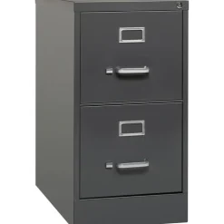 Lorell Fortress 26-1/2"D Vertical 2-Drawer Letter-Size File Cabinet, Charcoal