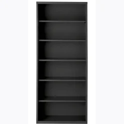 Lorell Fortress 82"H 6-Shelf Contemporary Bookcase, Gray/Dark Finish, Standard Delivery