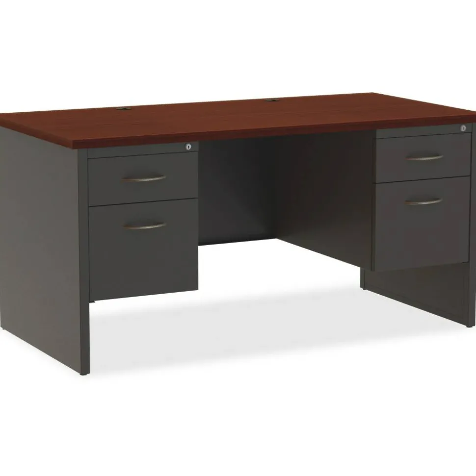 Lorell Fortress Modular Series Double-Pedestal Desk