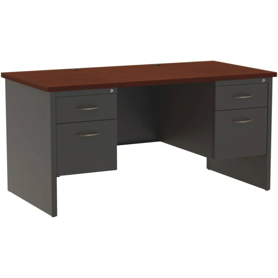 Lorell Fortress Modular Series Double-Pedestal Desk