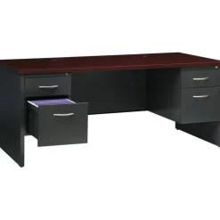 Lorell Fortress Modular Series Double-Pedestal Desk