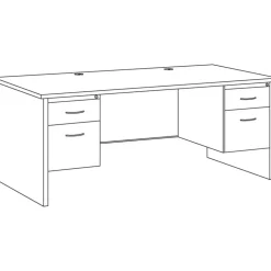Lorell Fortress Modular Series Double-Pedestal Desk