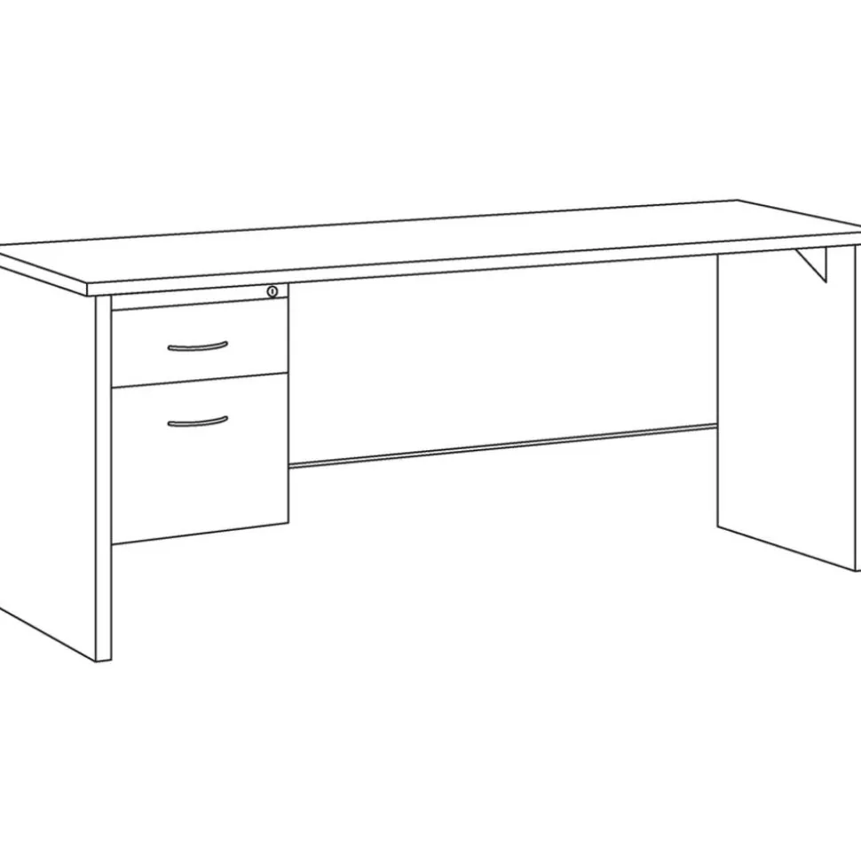 Lorell Fortress Modular Series Left-pedestal Credenza