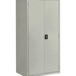 Lorell Fortress Series 24"D Steel Storage Cabinet, Fully Assembled, 5-Shelf, Light Gray