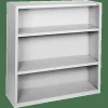Lorell Fortress Series Steel Modular Shelving Bookcase, 3-Shelf, 42-1/2"H x 34-1/2"W x 13"D, Light Gray