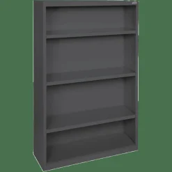 Lorell Fortress Series Steel Modular Shelving Bookcase, 4-Shelf, 60