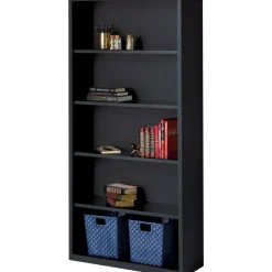 Lorell Fortress Series Steel Modular Shelving Bookcase, 5-Shelf, 72