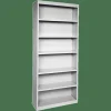 Lorell Fortress Series Steel Modular Shelving Bookcase, 6-Shelf, 82"H x 34-1/2"W x 13"D, Light Gray