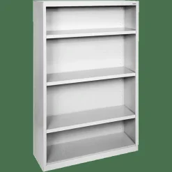 Lorell Fortress Series Steel Modular Shelving Bookcase, 4-Shelf, 60