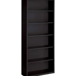 Lorell Fortress Series Steel Modular Shelving Bookcase, 6-Shelf, 82"H x 34-1/2"W x 13"D, Black
