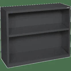 Lorell Fortress Series Steel Modular Shelving Bookcase, 2-Shelf, 30"H x 34-1/2"W x 13"D, Black