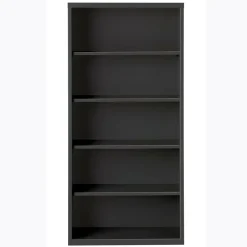 Lorell Fortress Steel 72"H Bookcase, 5-Shelf, Charcoal