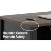Lorell Fortress 60"W Double-Pedestal Mobile Teacher's Computer Desk, Black/Walnut