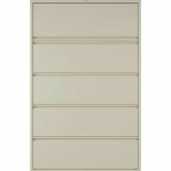 Lorell Fortress 42"W x 18-5/8"D Lateral 5-Drawer File Cabinet, Putty