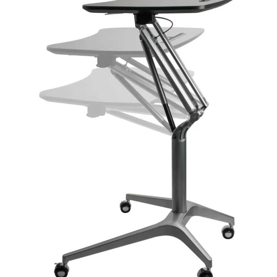 Lorell Gas Lift Height-Adjustable Mobile Desk
