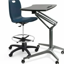 Lorell Gas Lift Height-Adjustable Mobile Desk