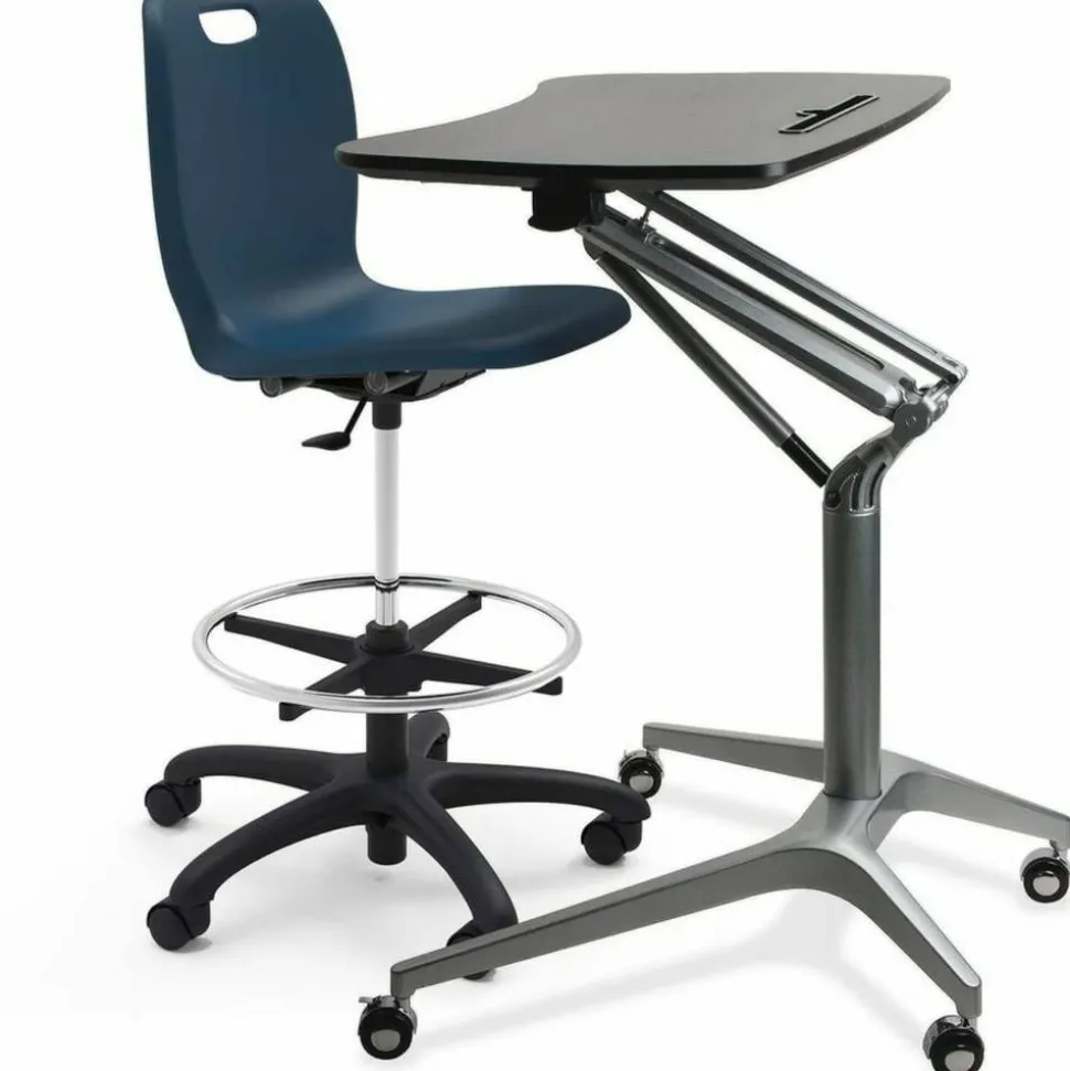 Lorell Gas Lift Height-Adjustable Mobile Desk