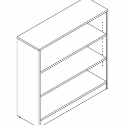 Lorell 36"H 3-Shelf Bookcase, Cherry