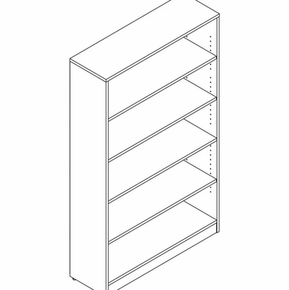 Lorell 60"H 5-Shelf Bookcase, Cherry