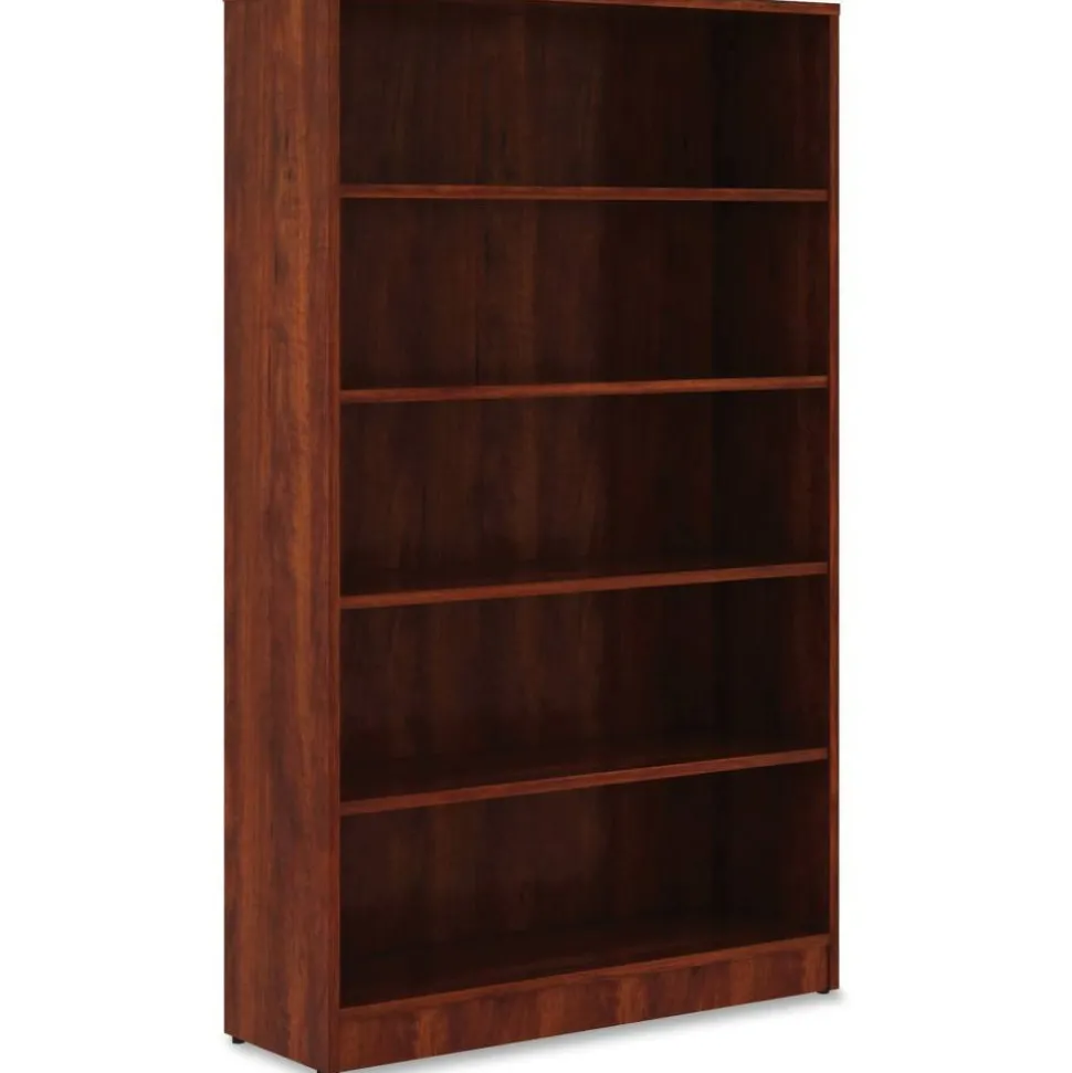 Lorell 60"H 5-Shelf Bookcase, Cherry