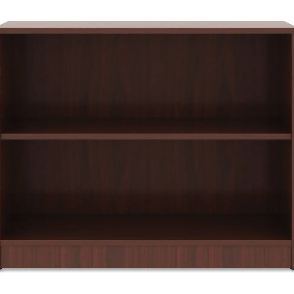 Lorell 30"H 2-Shelf Bookcase, Mahogany
