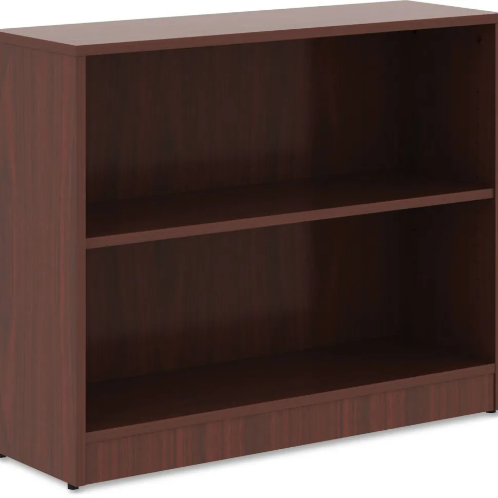 Lorell 30"H 2-Shelf Bookcase, Mahogany