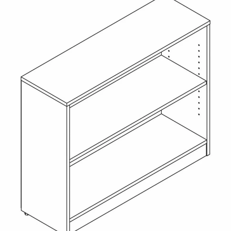 Lorell 30"H 2-Shelf Bookcase, Mahogany