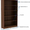 Lorell 60"H 5-Shelf Bookcase, Walnut