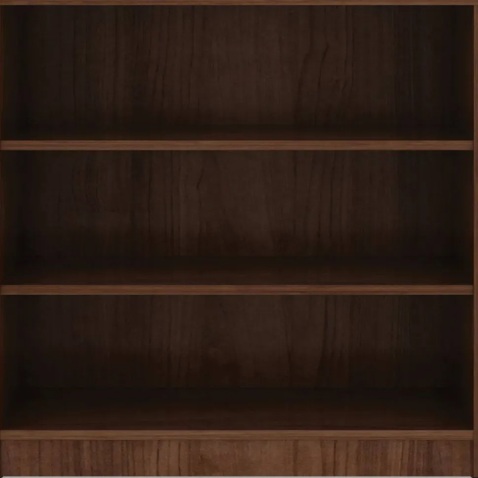 Lorell 36"H 3-Shelf Bookcase, Walnut