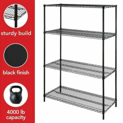 Lorell Industrial Wire Shelving Starter Unit, 36