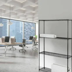 Lorell Industrial Wire Shelving Starter Unit, 48
