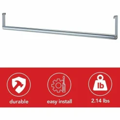 Lorell Industrial Wire Shelving Garment Hanger Bar, 48"W, Chrome