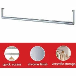 Lorell Industrial Wire Shelving Garment Hanger Bar, 36